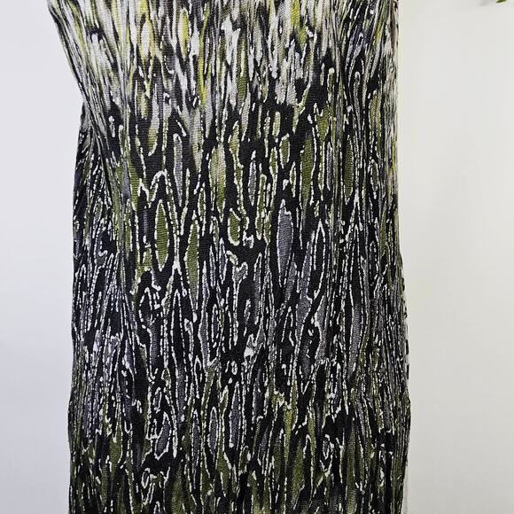 Lane Bryant Sleeveless Open Front Cardigan Vest Abstract Print Drape Hem 14/16 - Picture 4 of 11